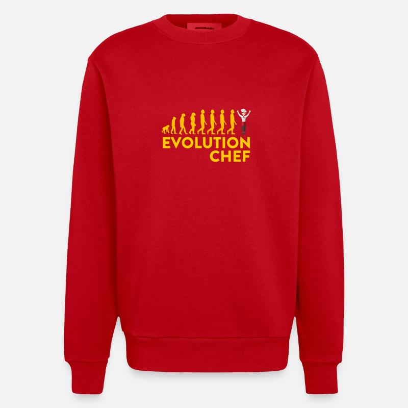 Evolutionärer Chef Motive - Heavyweight Oversized Organic Crew Neck Made in EU - red