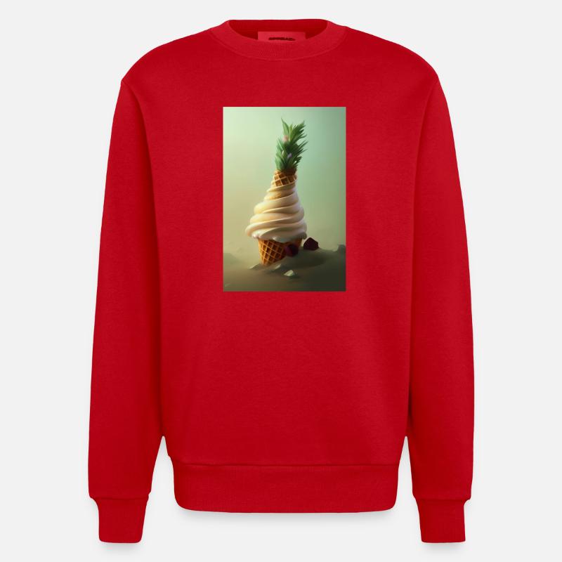 Eiscreme - Heavyweight Oversized Organic Crew Neck Made in EU - Rot