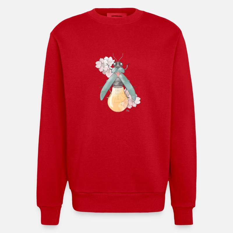 Birne | Blüte | Käferchen - Heavyweight Oversized Organic Crew Neck Made in EU - Rot