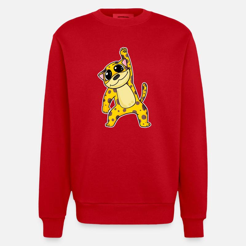 Jaguar Chat - Sweat bio épais oversize fabriqué en UE - rouge