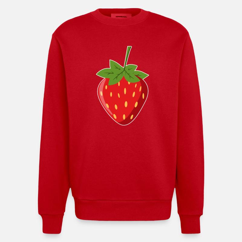 Erdbeere - Heavyweight Oversized Organic Crew Neck Made in EU - Rot