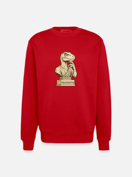 Philosoraptor - Heavyweight Oversized Organic Crew Neck Made in EU - Rot
