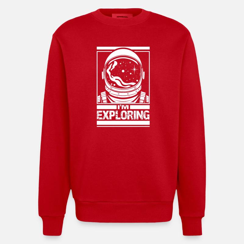 J’explore - Sweat bio épais oversize fabriqué en UE - rouge