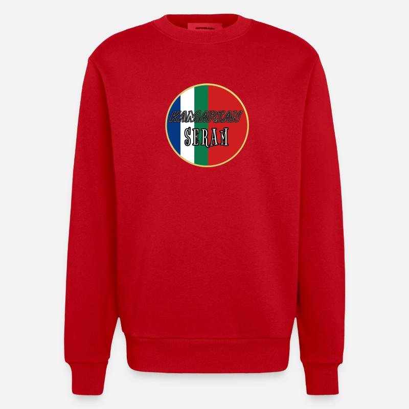 Emblème de Kamarian Seram - Sweat bio épais oversize fabriqué en UE - rouge