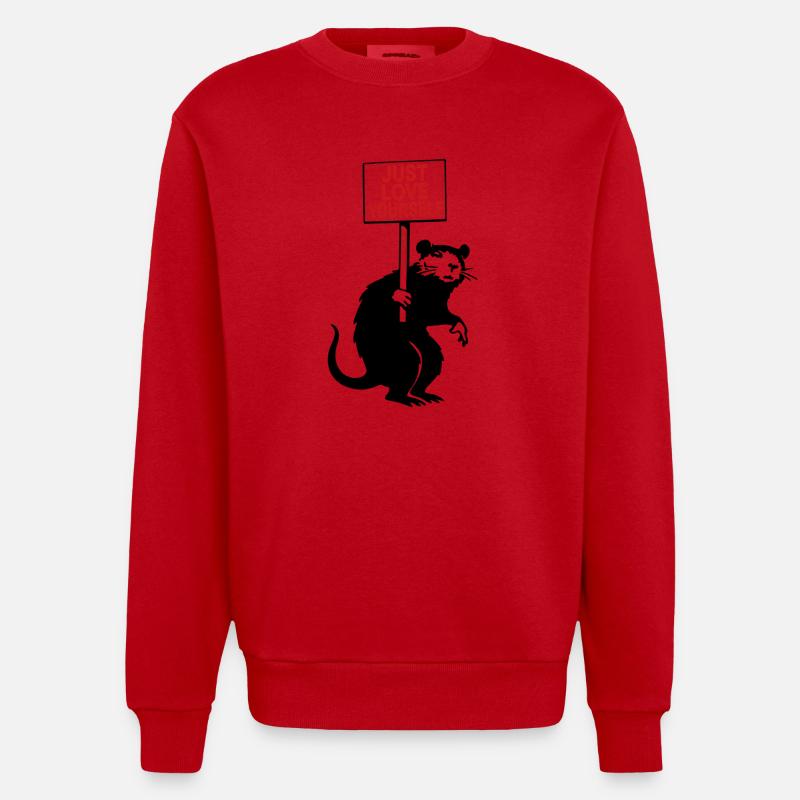 Aimez-vous simplement Signe d’amour de soi - Sweat bio épais oversize fabriqué en UE - rouge