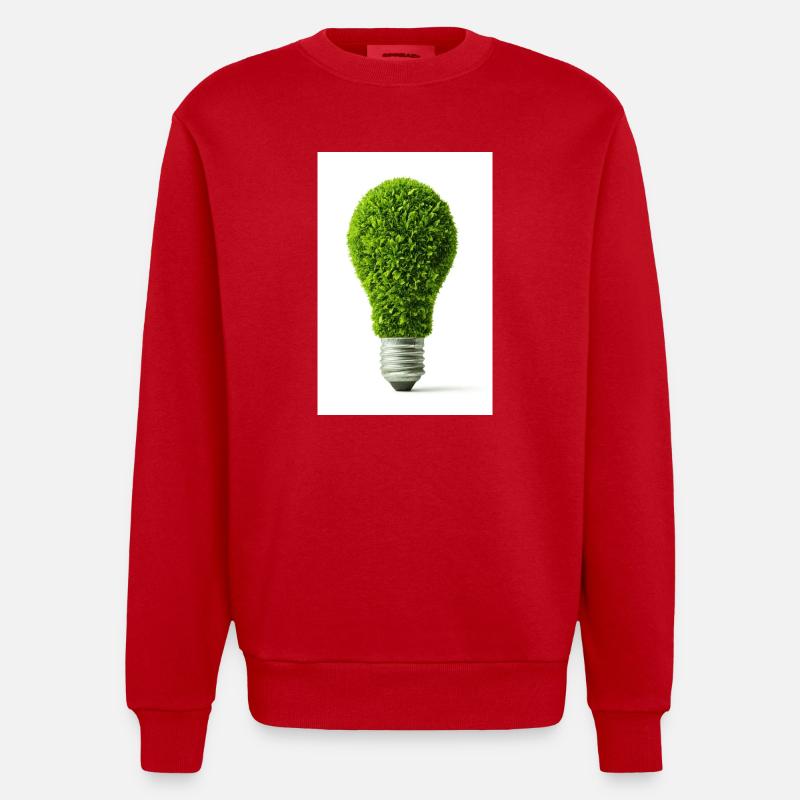 Conception d’ampoule lumineuse feuillue - Sweat bio épais oversize fabriqué en UE - rouge