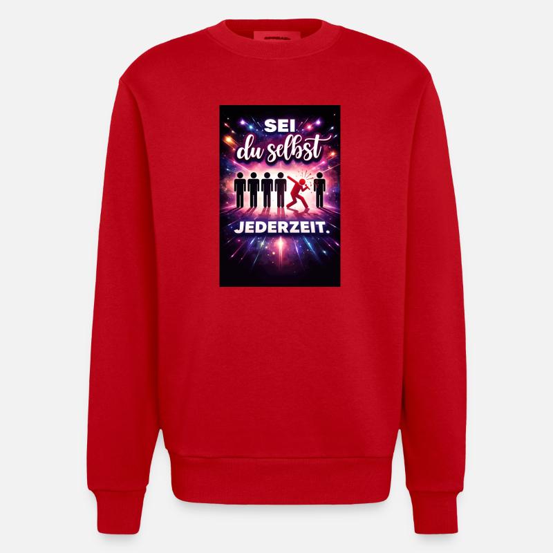 Sei du selbst jederzeit - Heavyweight Oversized Organic Crew Neck Made in EU - Rot