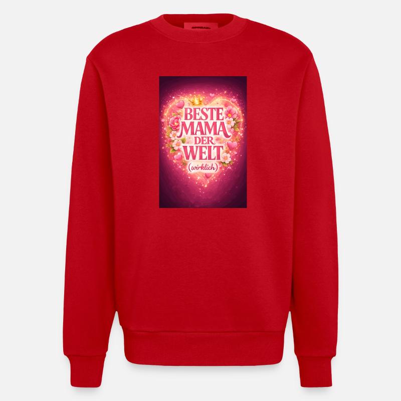 Beste Mama Der Welt Wirklich - Heavyweight Oversized Organic Crew Neck Made in EU - Rot