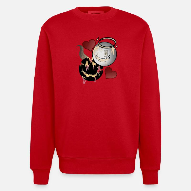 Conception d’Anges et Diables - Sweat bio épais oversize fabriqué en UE - rouge