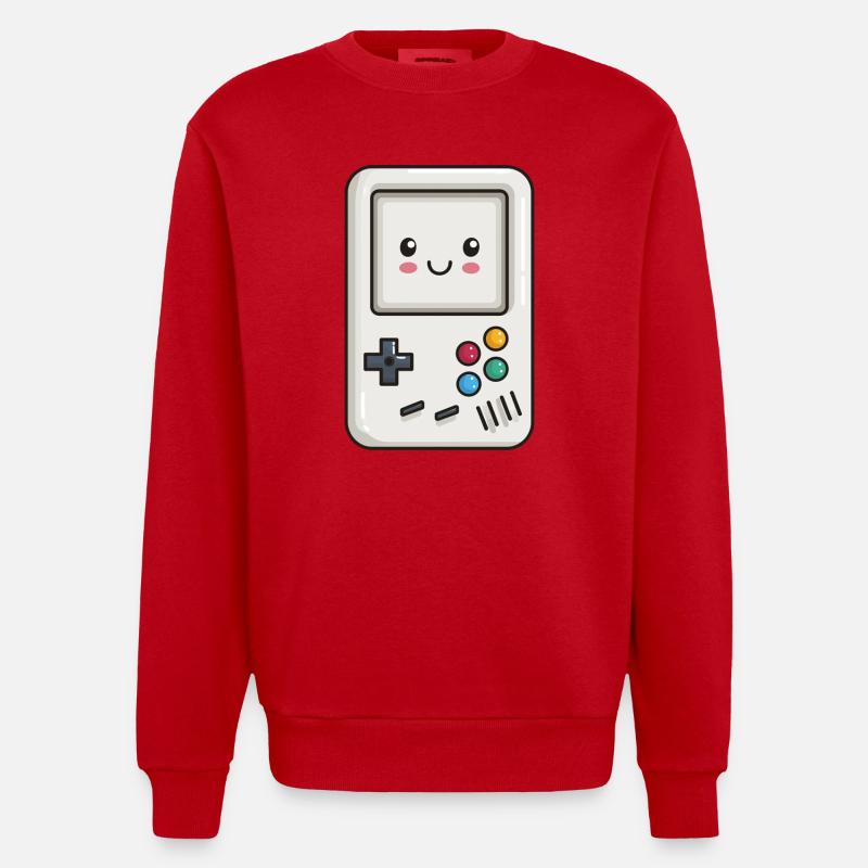 Cute Game Console - Heavyweight Oversized Organic Crew Neck Made in EU - red