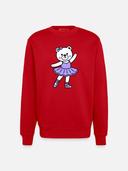 Bear ballet - Heavyweight Oversized Organic Crew Neck Made in EU - red