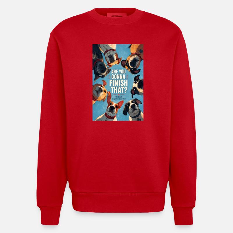 Tu vas finir ça ? Chiens - Sweat bio épais oversize fabriqué en UE - rouge