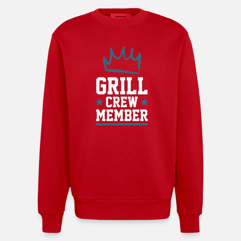 Équipe de grillades - Sweat bio épais oversize fabriqué en UE - rouge