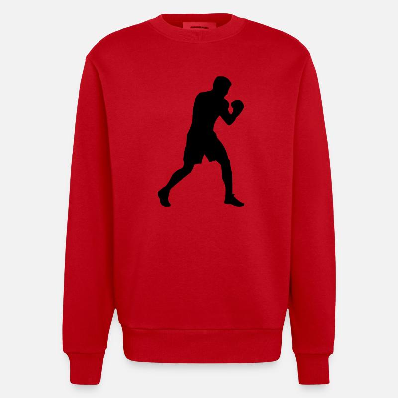 boxer - Heavyweight Oversized Organic Crew Neck Made in EU - red