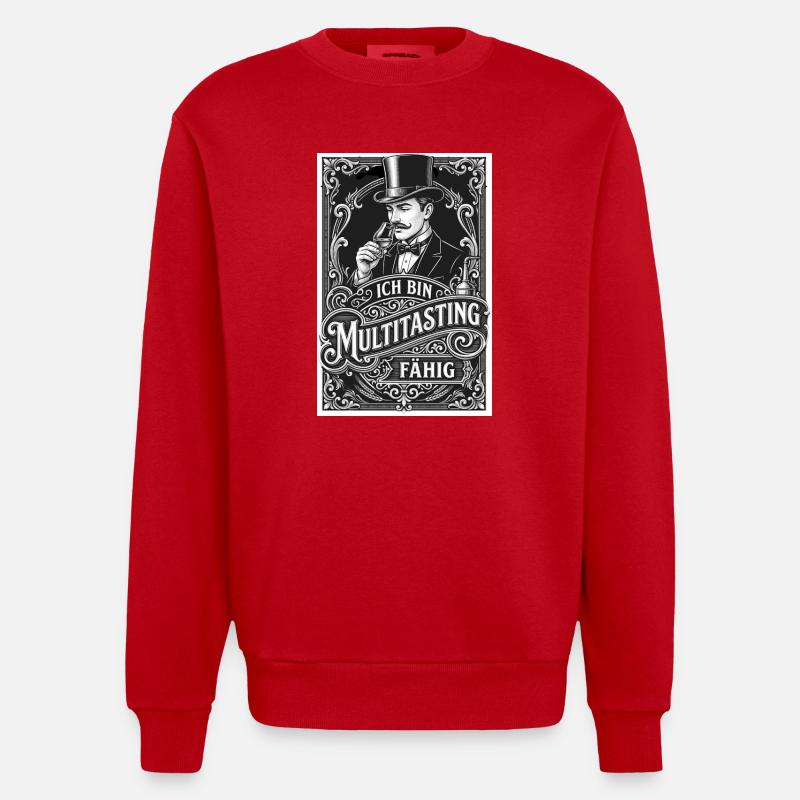Whisky Ich bin Multitastingfähig - Heavyweight Oversized Organic Crew Neck Made in EU - Rot