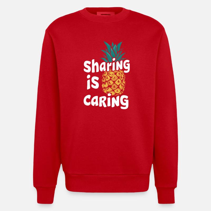 Ananas Fruit tropical hawaïen - Sweat bio épais oversize fabriqué en UE - rouge