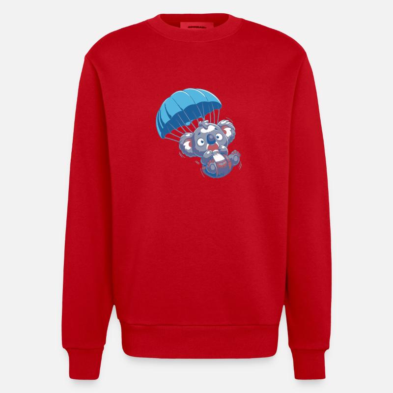 Koala effrayé - Sweat bio épais oversize fabriqué en UE - rouge