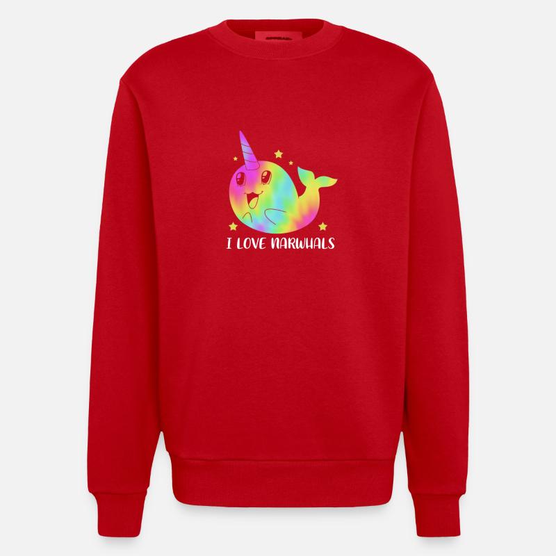 Narwal - Heavyweight Oversized Organic Crew Neck Made in EU - Rot