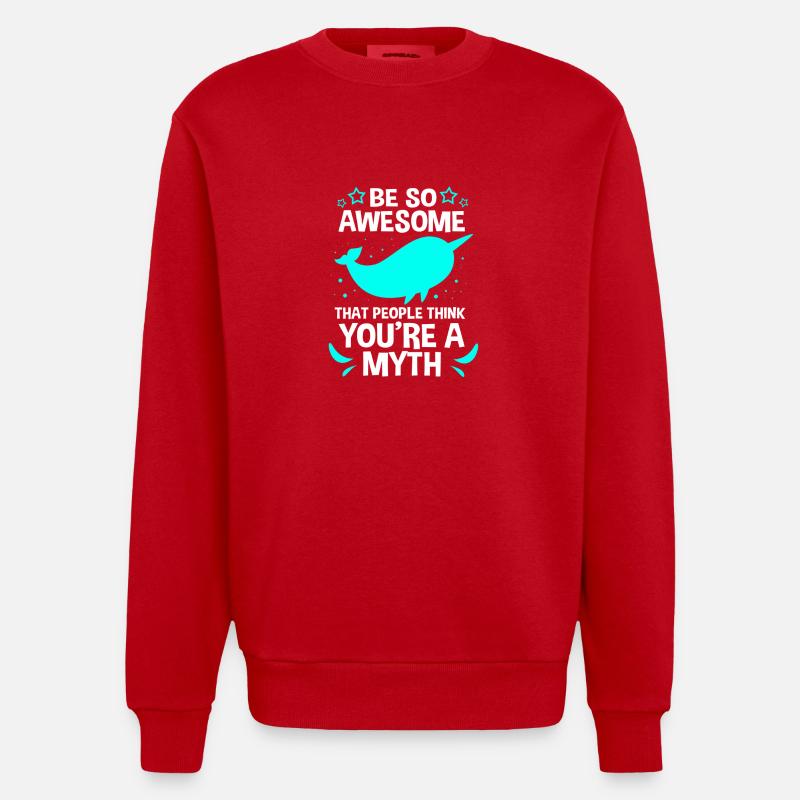 Narwal - Heavyweight Oversized Organic Crew Neck Made in EU - Rot