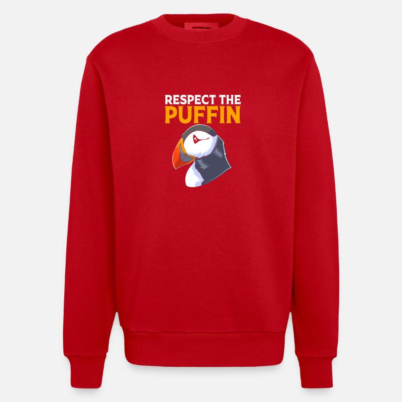 Macareux Papageientaucher - Sweat bio épais oversize fabriqué en UE - rouge