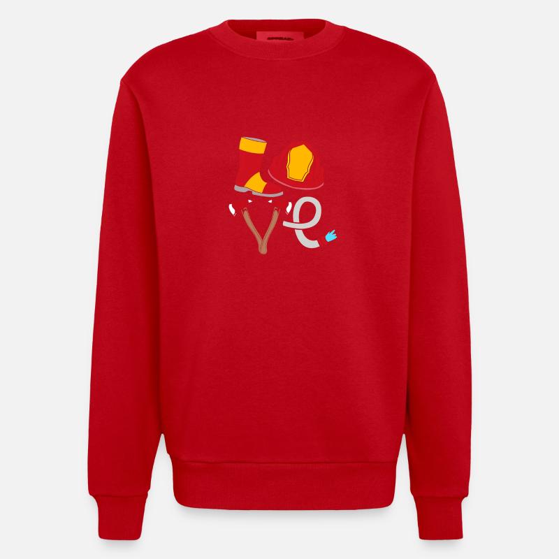 Pompier Pompier - Sweat bio épais oversize fabriqué en UE - rouge