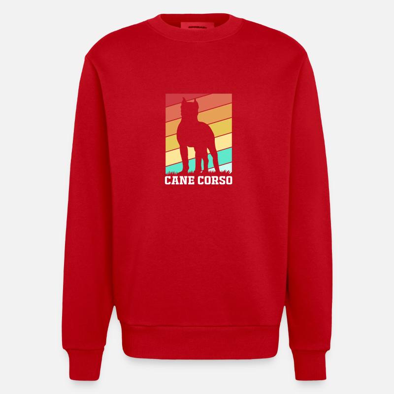 Cane Corso - Heavyweight Oversized Organic Crew Neck Made in EU - Rot