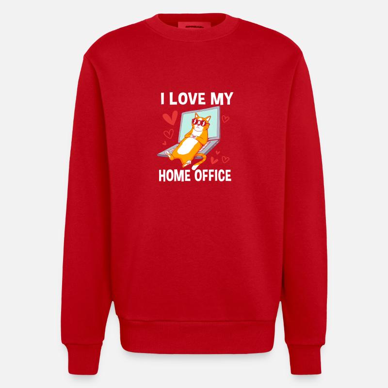 Remote Homeoffice - Heavyweight Oversized Organic Crew Neck Made in EU - Rot