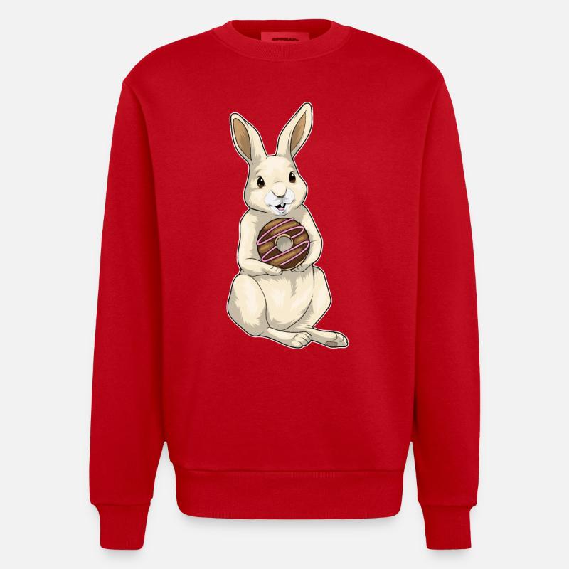 Hase Donut - Heavyweight Oversized Organic Crew Neck Made in EU - Rot