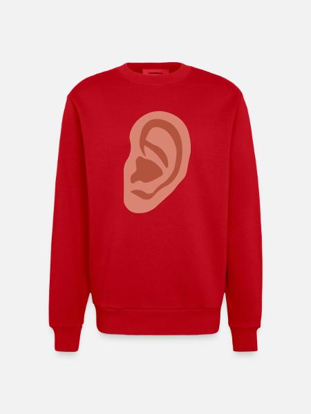 Big ear - Heavyweight Oversized Organic Crew Neck Made in EU - red