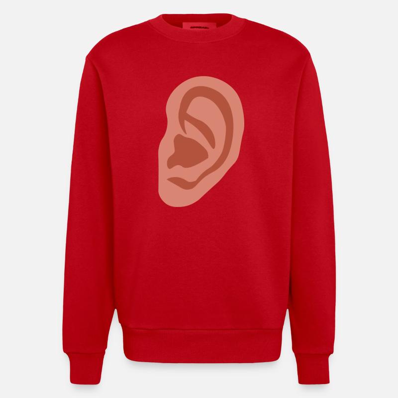 Big ear - Heavyweight Oversized Organic Crew Neck Made in EU - red