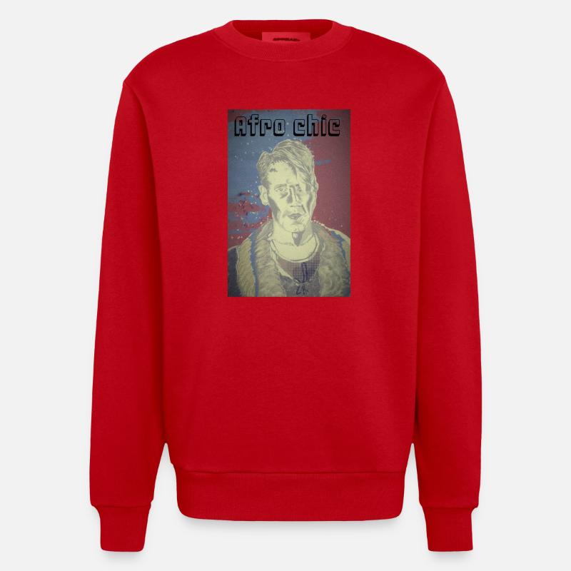 Afro chic - Sweat bio épais oversize fabriqué en UE - rouge