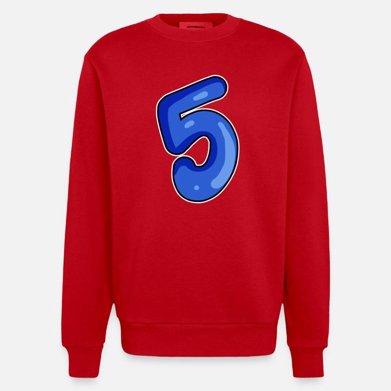 Numéro 5 Numéro Bleu - Sweat bio épais oversize fabriqué en UE - rouge