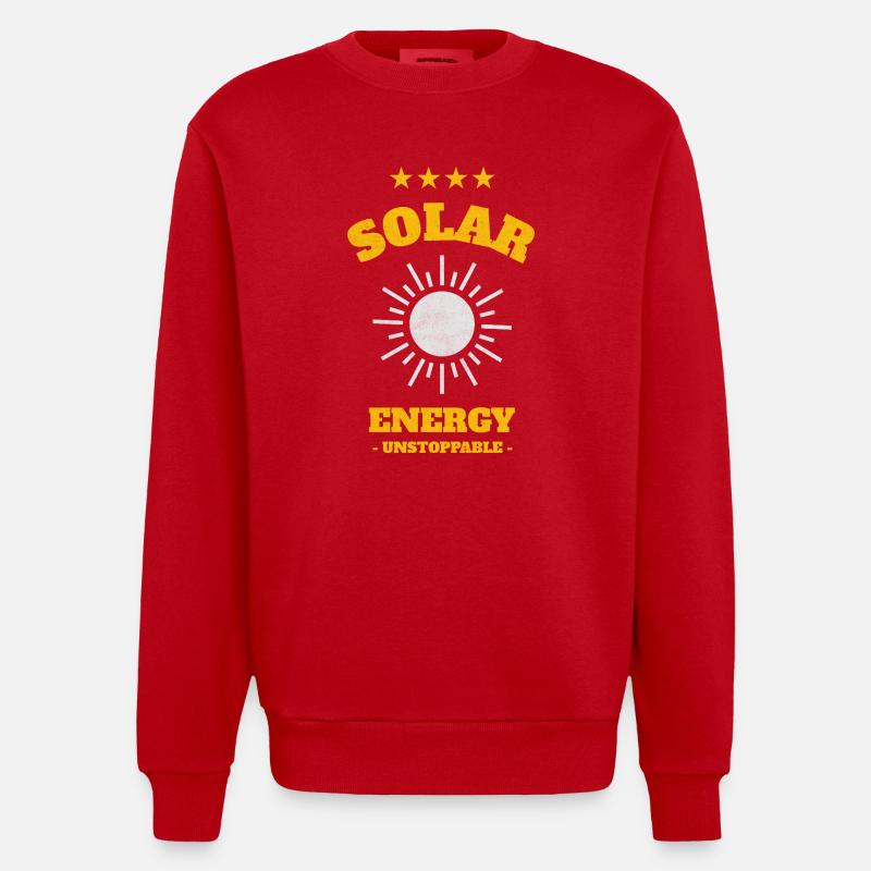 Solarenergie Unaufhaltsam  - Heavyweight Oversized Organic Crew Neck Made in EU - Rot