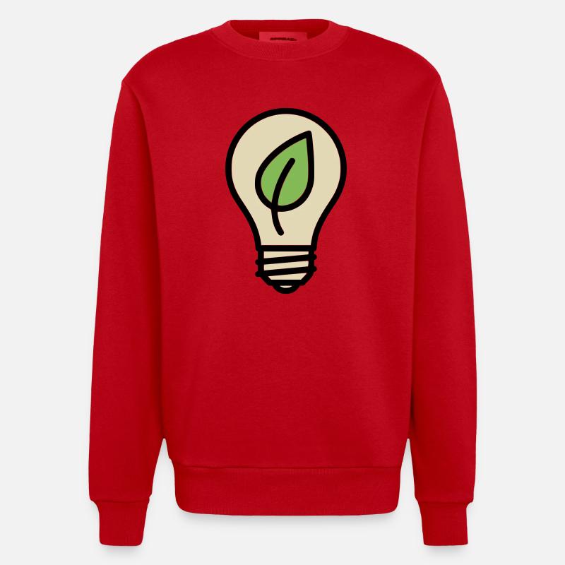 Idée de l’éco de feuilles d’ampoule - Sweat bio épais oversize fabriqué en UE - rouge