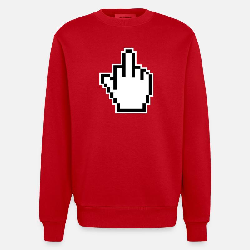 Mittelfinger Cursor Middlefinger - Heavyweight Oversized Organic Crew Neck Made in EU - Rot