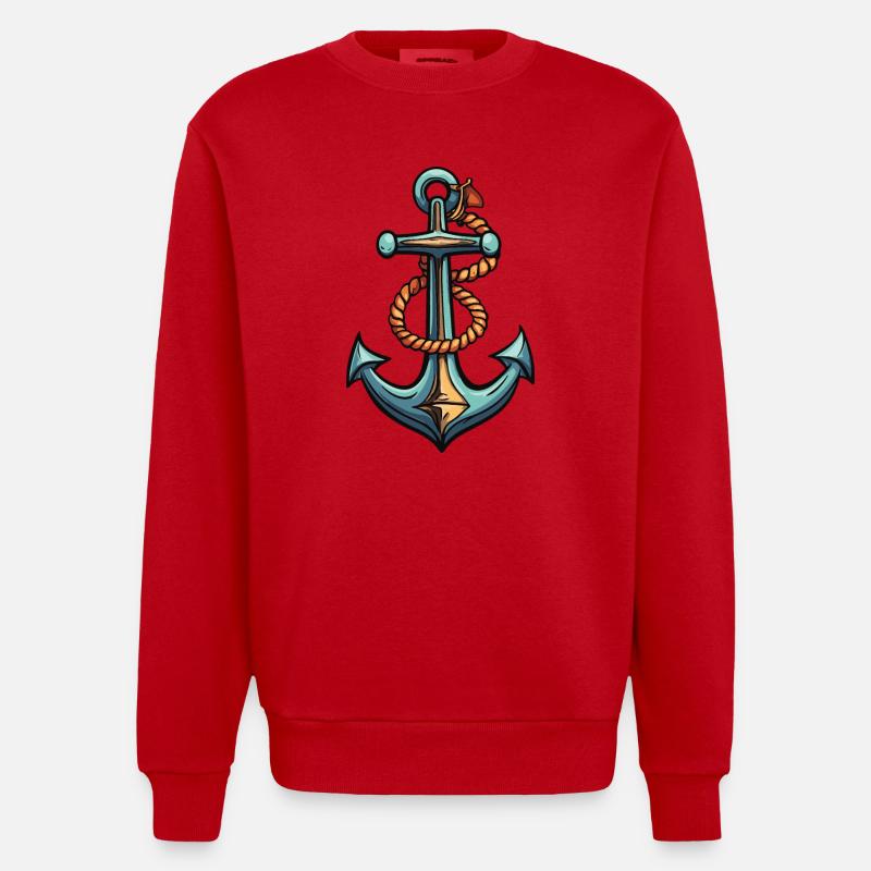 Conception de l’ancre - Sweat bio épais oversize fabriqué en UE - rouge