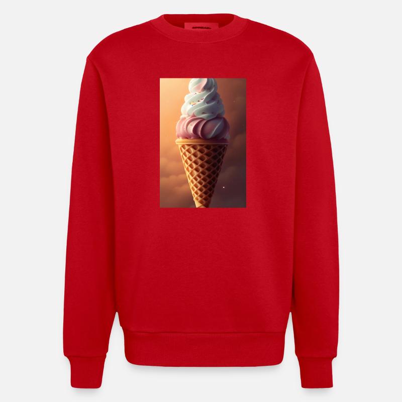 Eiscreme - Heavyweight Oversized Organic Crew Neck Made in EU - Rot