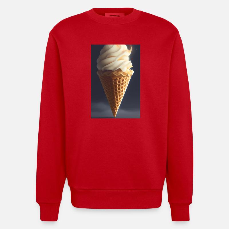 Eiscreme - Heavyweight Oversized Organic Crew Neck Made in EU - Rot