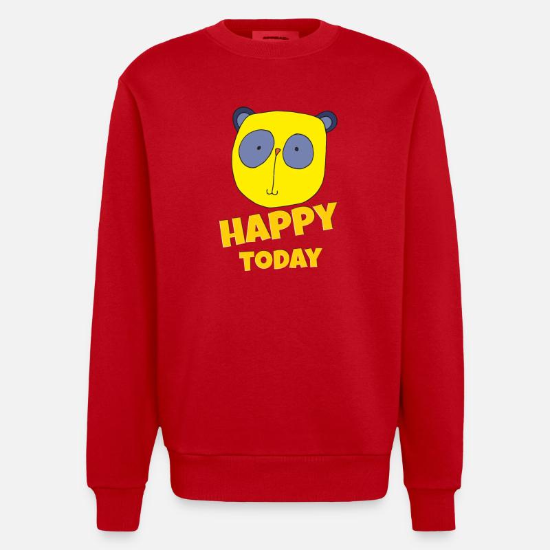 Koala Happy Today - Heavyweight Oversized Organic Crew Neck Made in EU - red