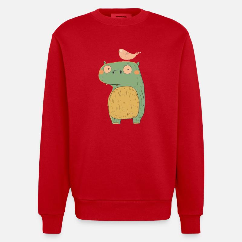 Kleines Ungeheuer | © M2-D2 - Heavyweight Oversized Organic Crew Neck Made in EU - Rot