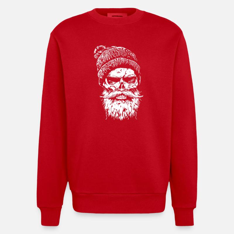 Crâne de bûcheron - Sweat bio épais oversize fabriqué en UE - rouge