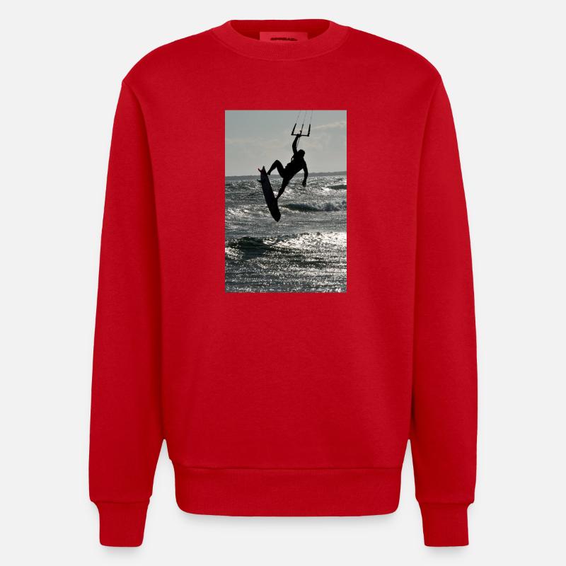 J’adore le kitesurf - Sweat bio épais oversize fabriqué en UE - rouge