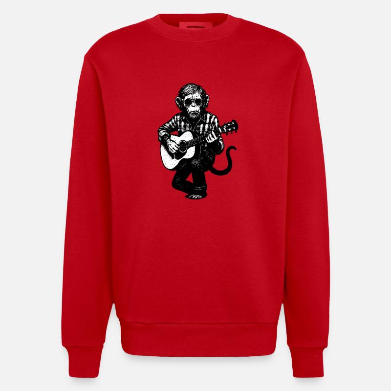 Guitare The Monkey Dace Band - Sweat bio épais oversize fabriqué en UE - rouge