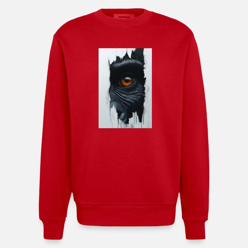 Durchdringender Urblick - Heavyweight Oversized Organic Crew Neck Made in EU - Rot