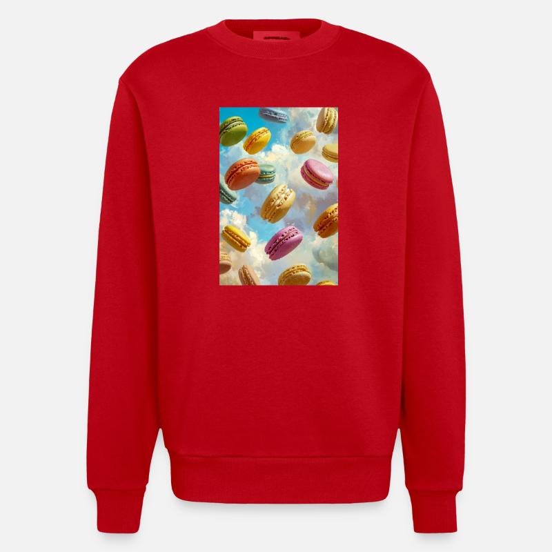 Bunte Macarons am Himmel - Heavyweight Oversized Organic Crew Neck Made in EU - Rot
