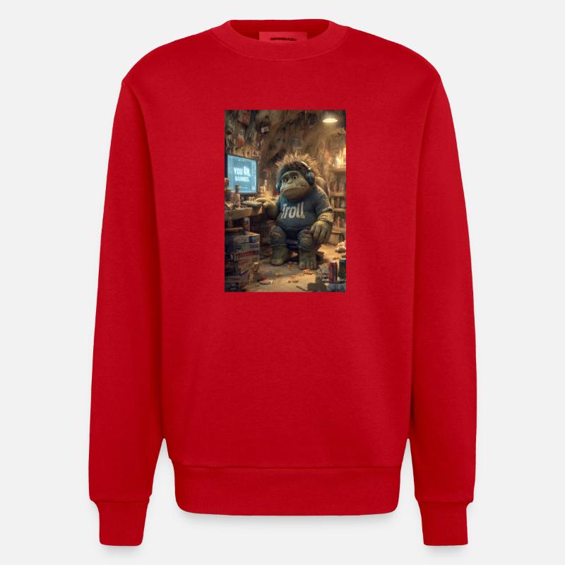 Internet-Troll wird gesperrt - Heavyweight Oversized Organic Crew Neck Made in EU - Rot