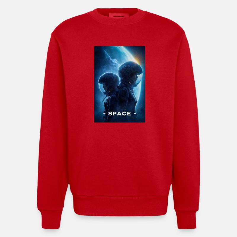 Astronautes dans l’espace lointain - Sweat bio épais oversize fabriqué en UE - rouge