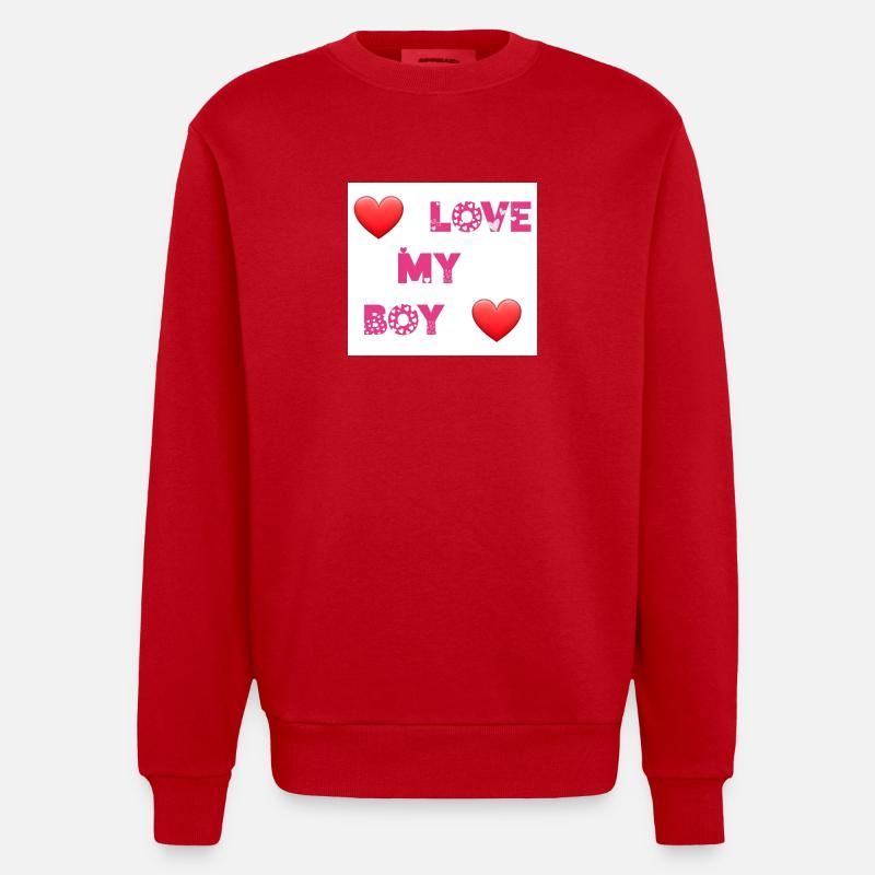 J’aime mon garçon - Sweat bio épais oversize fabriqué en UE - rouge