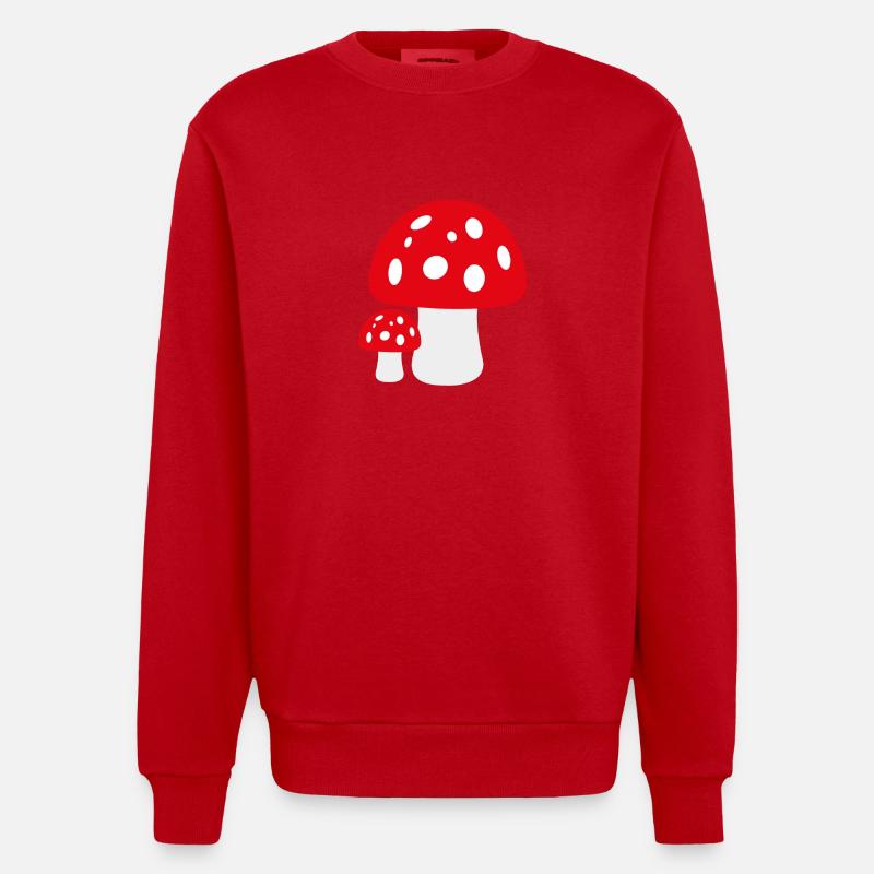 Toadstool - Heavyweight Oversized Organic Crew Neck Made in EU - red
