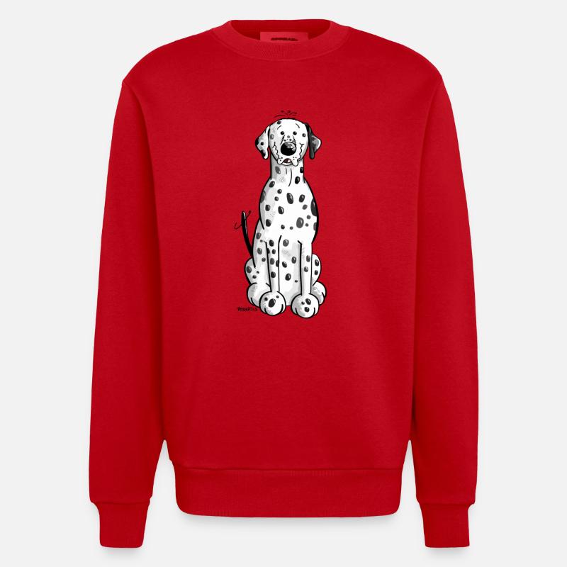 Drolliger Dalmatiner - Heavyweight Oversized Organic Crew Neck Made in EU - Rot